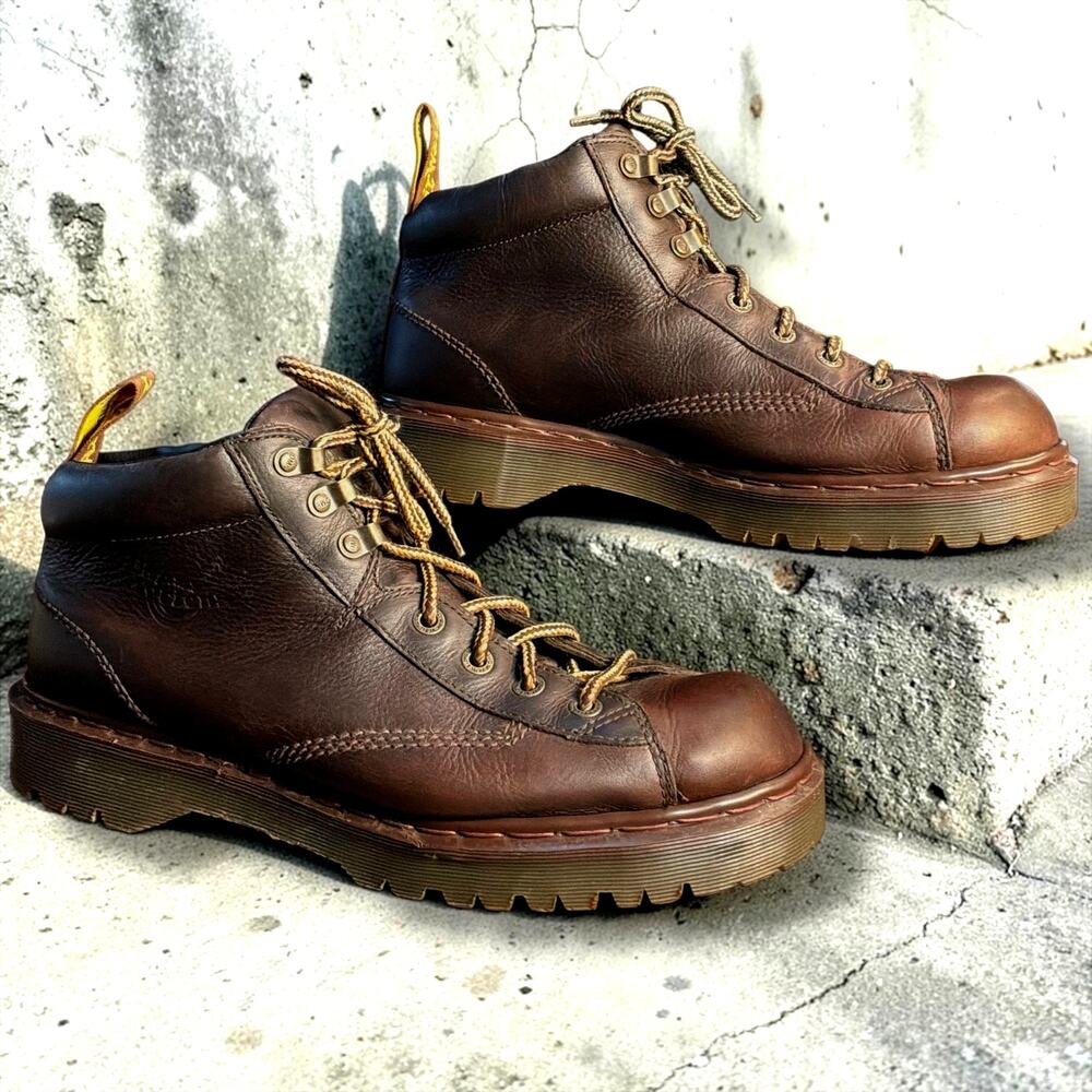 VINTAGE Men's 12 DR. MARTENS 1990's Brown Grizzly Leather Boot Made In England